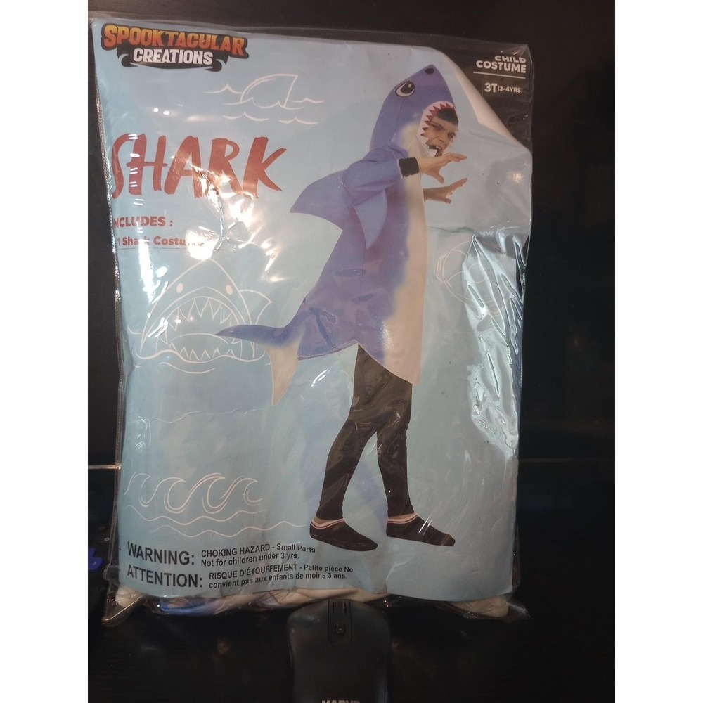 Spooktacular Creations Shark Costume Child 3T 3-4 Years Halloween Blue